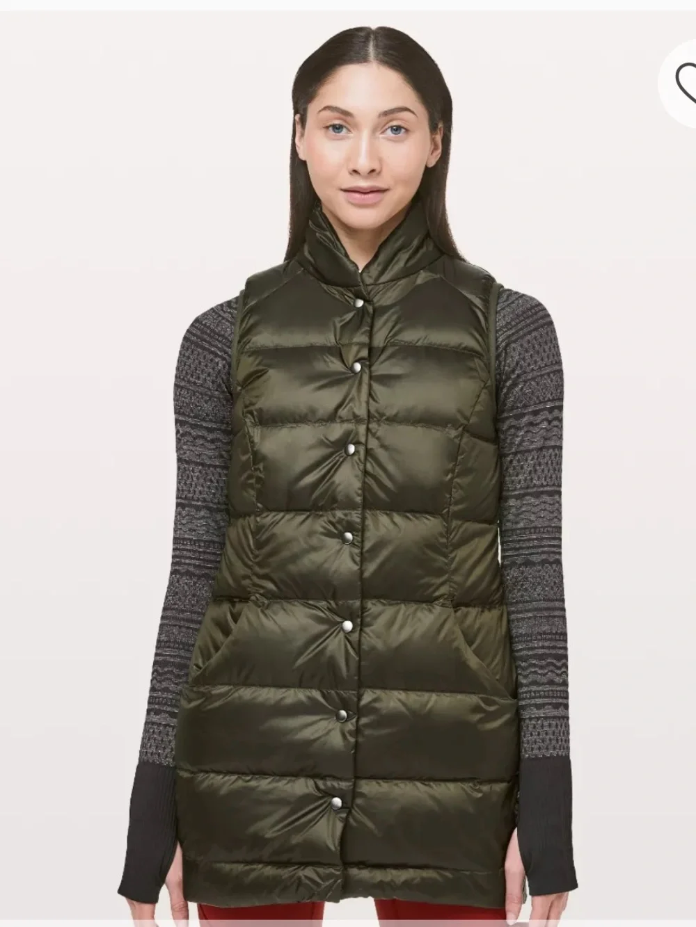 💋lululemon athletica Olive Quilted Down Vest size 6